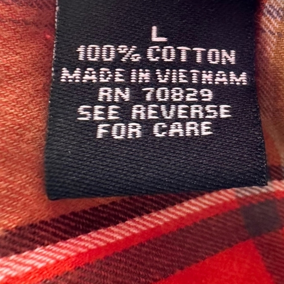 Carbon Men’s Orange/Tan Plaid Corduroy Elbow Long Sleeve Button Down Shirt-Large - Picture 5 of 7